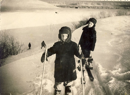 Зимой на лыжах, 1958 год, Тюменская обл., Викуловский р-н, с. Коточиги