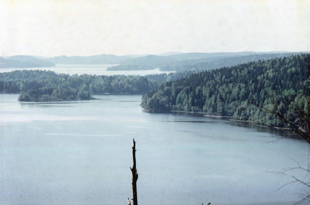 Вид на залив Кирьявалахти, июль 1985, Карельская АССР, Сортавальский р-н