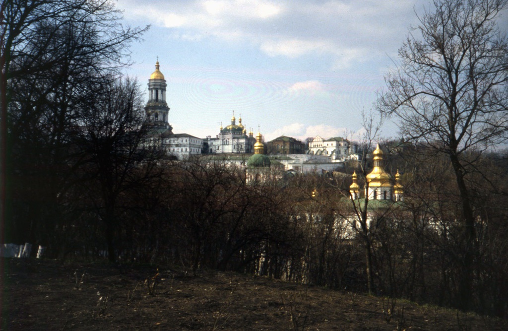 Вид на Киево-Печерскую лавру, апрель 1991, Украинская ССР, г. Киев
