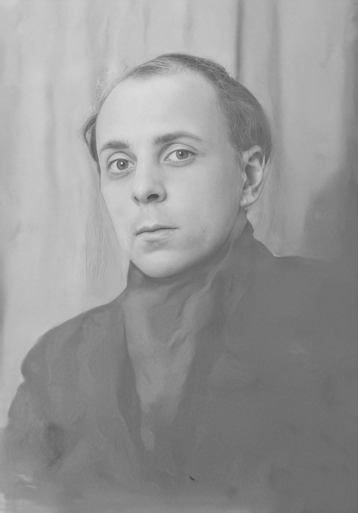 Портрет поэта Павла Антокольского, сделанный в студии Вахтангова, 1921 - 1935, г. Москва. 