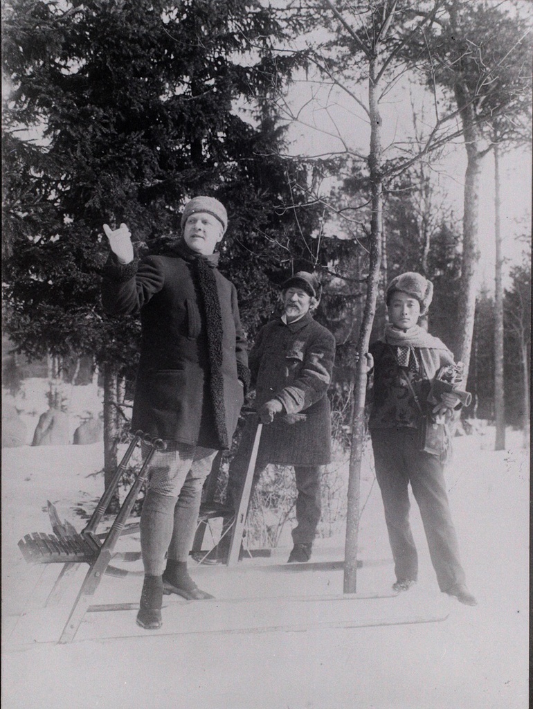 Федор Шаляпин и Илья Репин в имении Репина, февраль 1914, Выборгская губ., пос. Куоккала