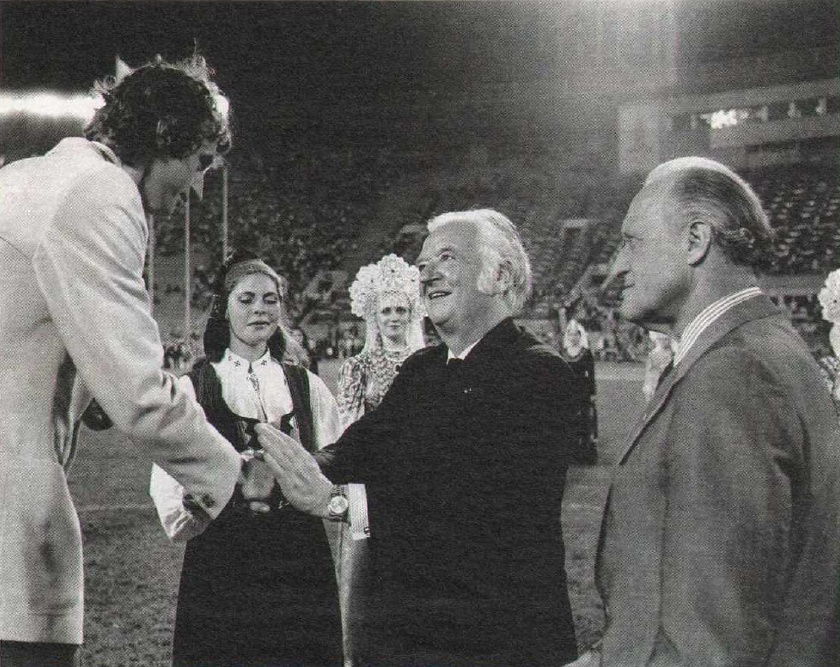 Награждение олимпийской бронзой Юрия Гаврилова, 1 августа 1980, г. Москва