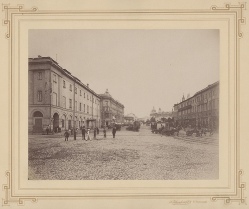 Вид на Театральный проезд от Театральной площади, 1895 - 1897, г. Москва