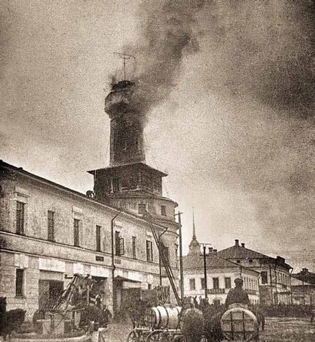 Пожар на пожарной каланче города Рыбинска, 10 мая 1912, Ярославская обл., г. Рыбинск