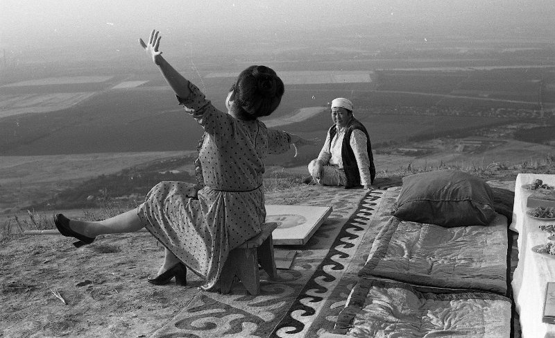 На съемках фильма «Восхождение на Фудзияму», август 1988, Киргизская ССР