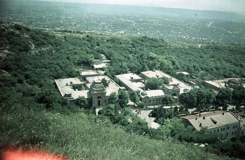 Вид на Пушкинские ванны с горы Горячей, 1960-е, Ставропольский край, г. Пятигорск