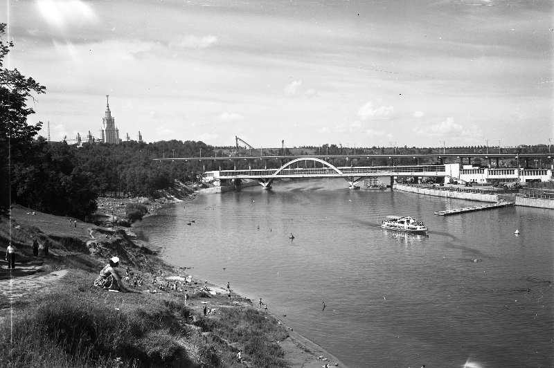 Вид на Москву-реку и метромост, 1958 - 1960, г. Москва