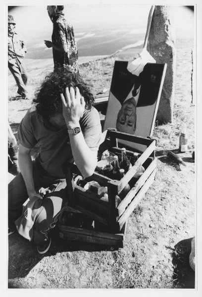 На съемках фильма «Восхождение на Фудзияму». Актер Райымбек Сейтметов, август 1988, Киргизская ССР