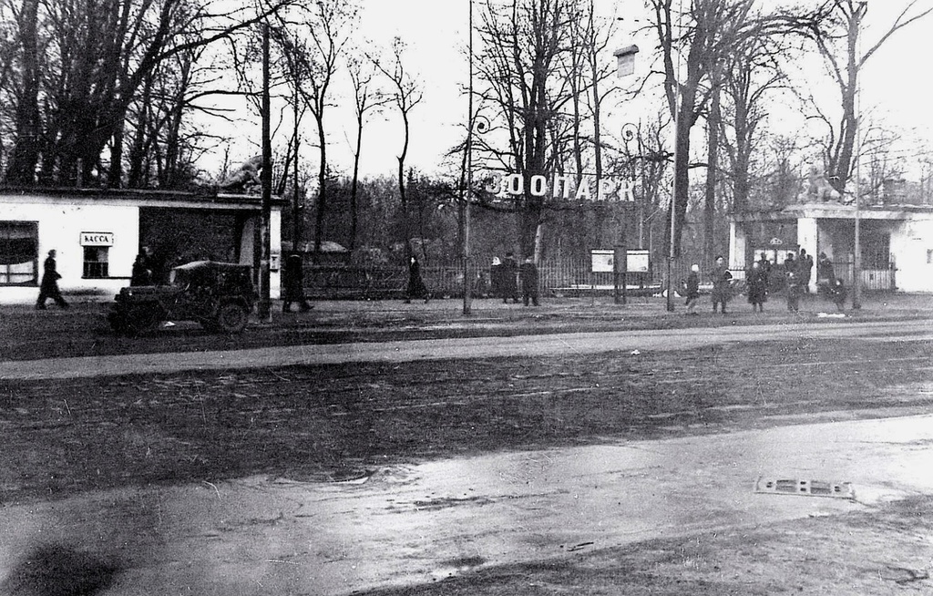 Вход в зоопарк на Сталинградском проспекте, 1948 - 1950, Калининградская обл, г. Калининград. Выставка «Калининград» с этой фотографией.