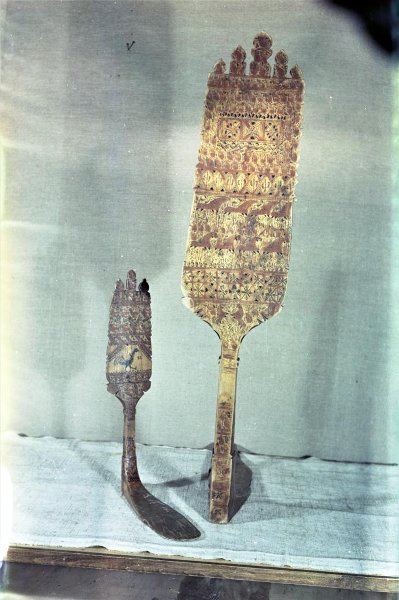 Прялки с мезенской росписью, 1960-е