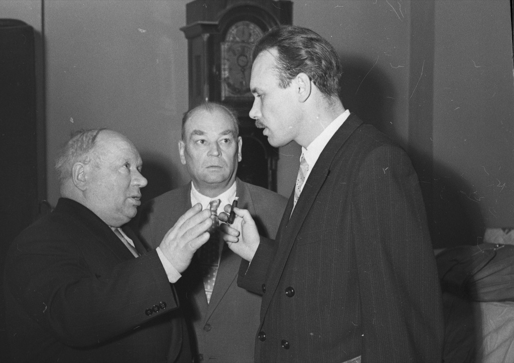 Фото "Александр Прокофьев, Николай Лесючевский, Сергей Баруздин", 1958 ...