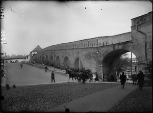 Китайгородская стена. Вид от Варварских ворот вдоль Старой площади, 1926 год, г. Москва