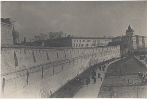 Китайгородская стена на Москворецкой набережной, 1934 год, г. Москва. Видео «Так говорил Каганович» с этой фотографией.