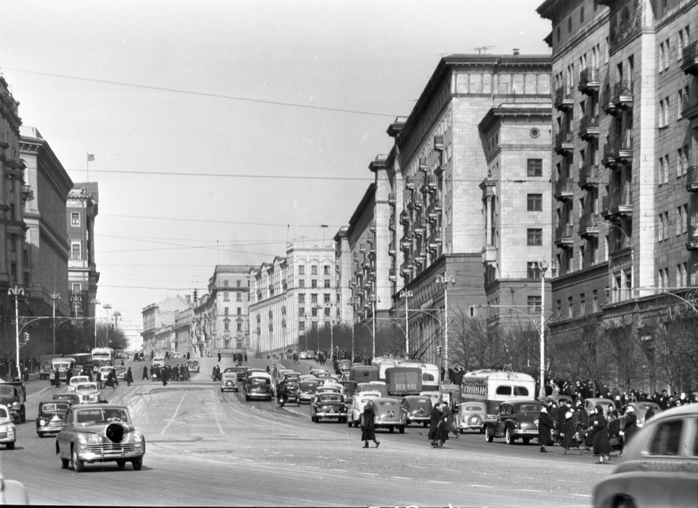 Улица Горького, 1960 год, г. Москва. Ныне Тверская улица.