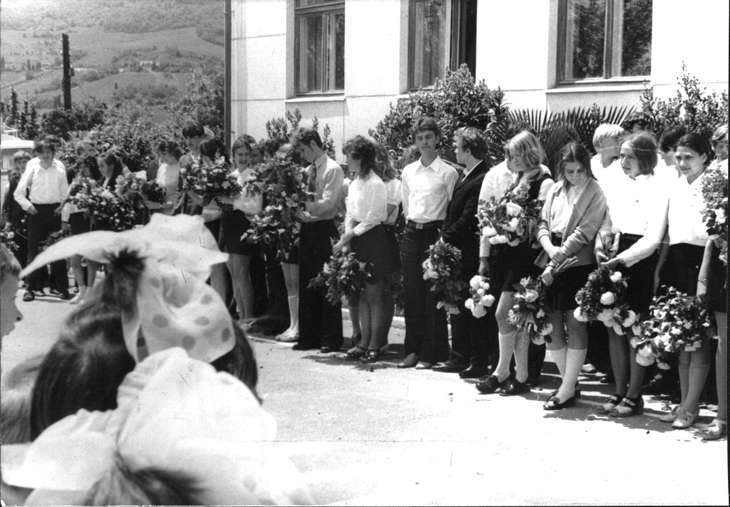 Последний звонок в Гурзуфской средней школе, май 1973, Украинская ССР, Крымская обл., пгт.Гурзуф