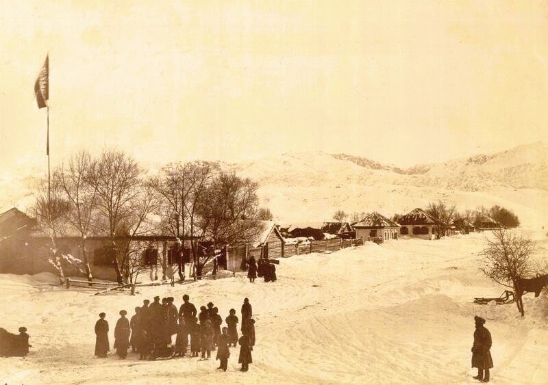 Вид улицы станицы Лепсинской, 1885 год, Семиреченская обл., Лепсинский у., станица Лепсинская