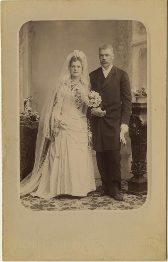 Свадебный портрет Петра Давидовича и Юлии Степановны Матисон, 1895 год, г. Санкт-Петербург. 