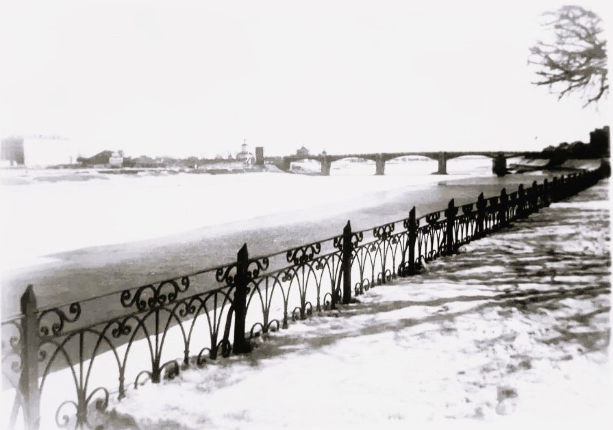 Набережная Волги в городе Калинин, январь - февраль 1958, г. Калинин