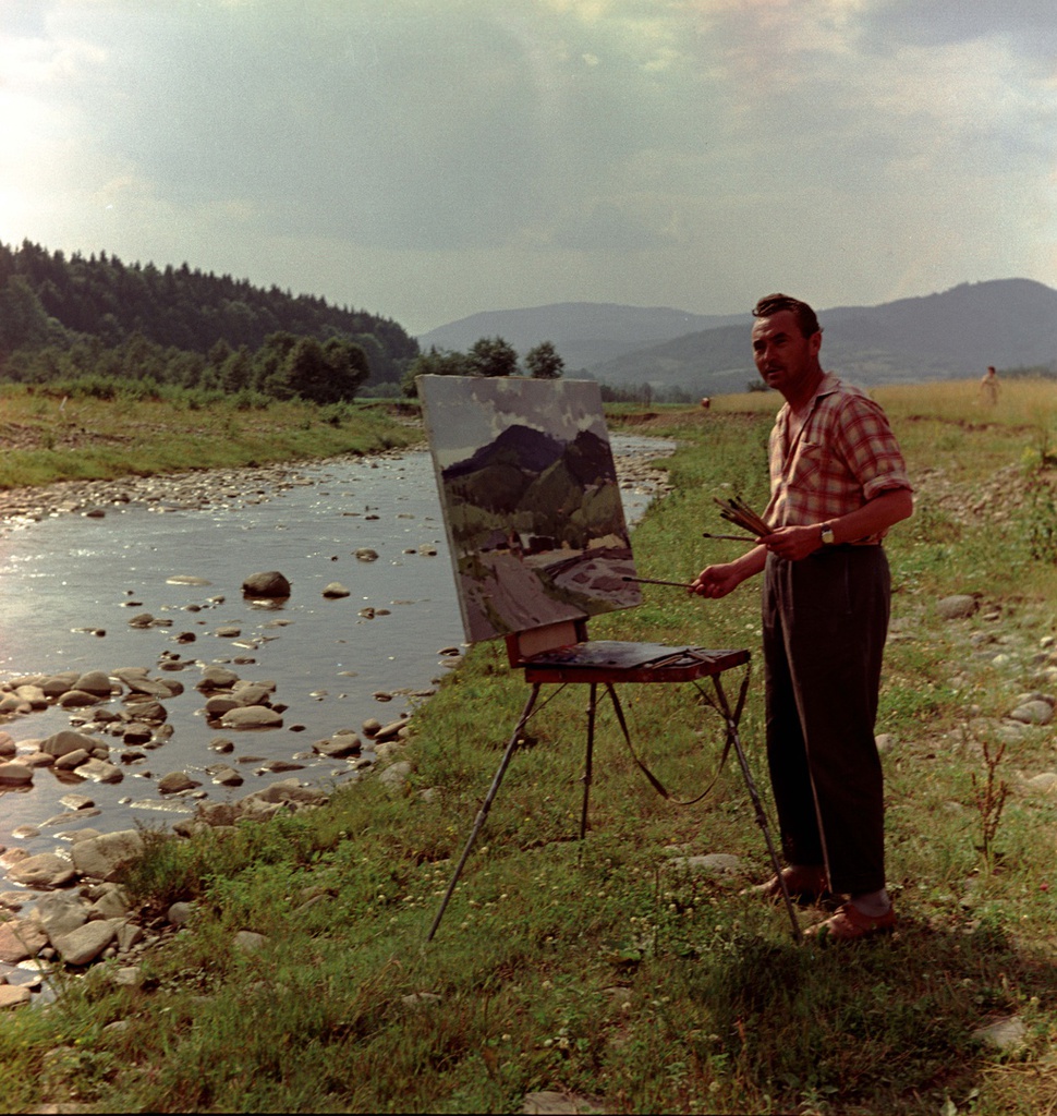 Украинский живописец-пейзажист, народный художник УССР Антон Кашшай, 1963 год