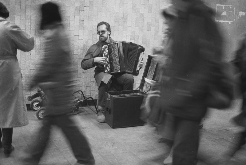 Музыкант Владимир Каллистов, декабрь 1990, г. Москва
