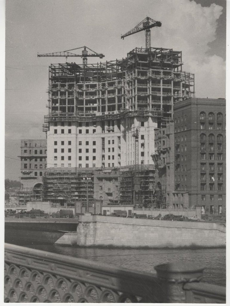 Строительство высотного здания на Котельнической набережной, 1950 год, г. Москва