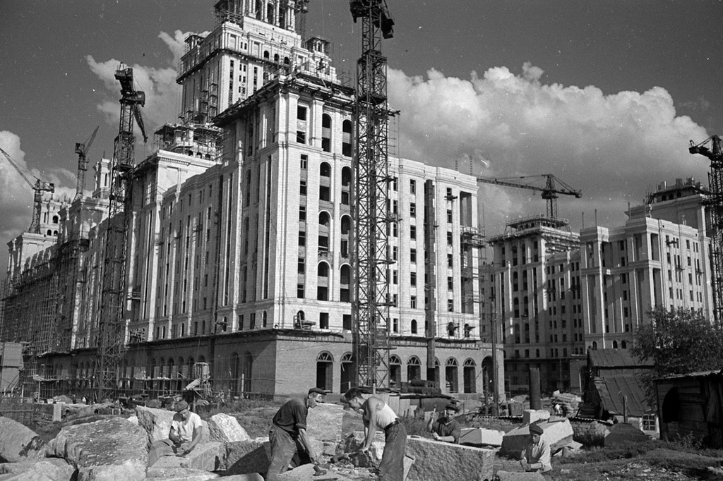 Строительство гостиницы «Украина», 1954 год, г. Москва