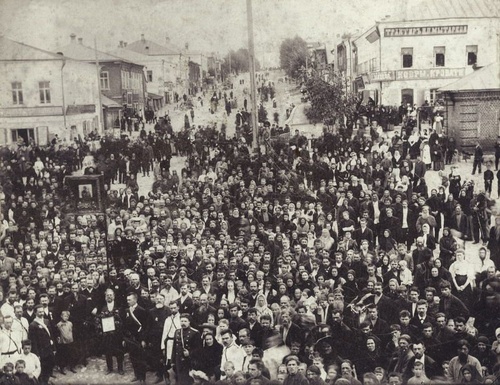 Крестный ход на Базарной площади Коврова, 1900-е, Владимирская губ., г. Ковров, Базарная пл.