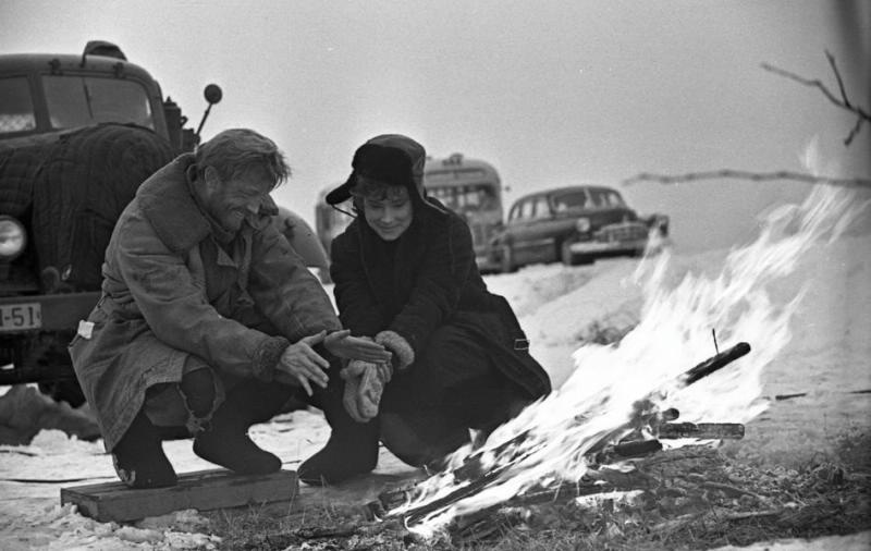 Татьяна Самойлова и Иннокентий Смоктуновский на съемках фильма «Неотправленное письмо», 1959 год. Выставка «Камера! Мотор! Начали!» с этим снимком.