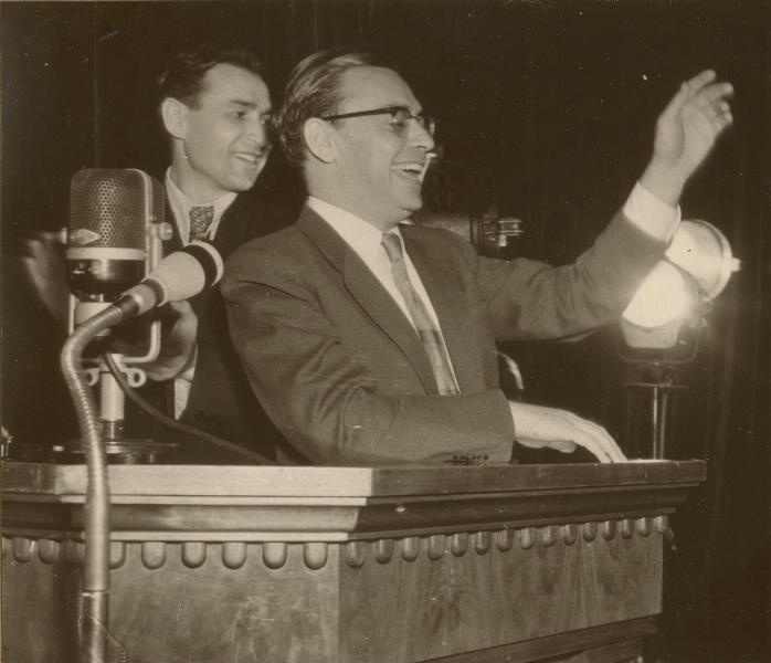 Участники встречи на Эльбе. Выступление, 9 - 18 мая 1955, г. Москва