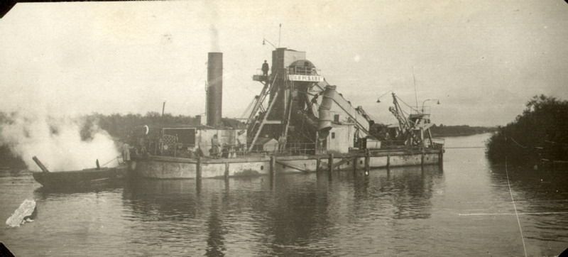 Землечерпалка на реке Шексне, 1900-е, г. Череповец и Череповецкий район