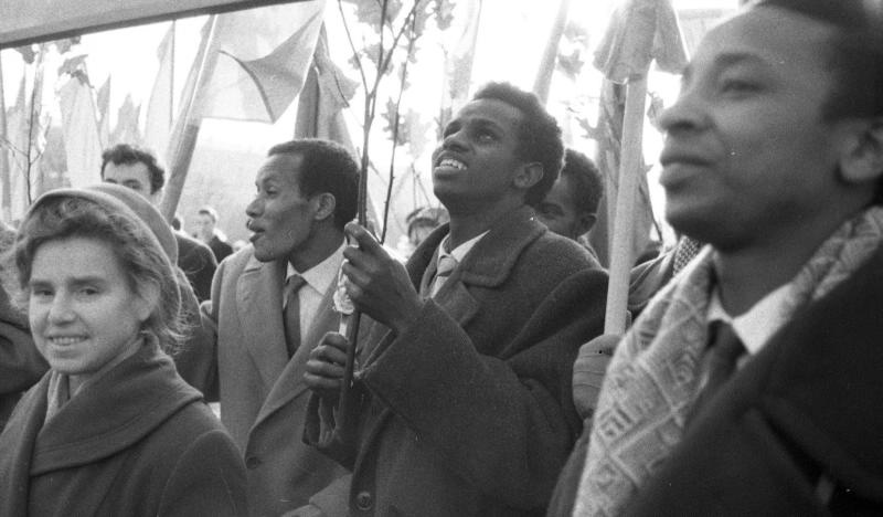 Студенты на демонстрации, 1963 - 1964, г. Москва