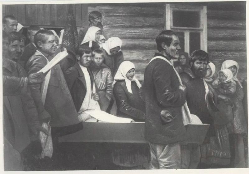 Гражданские похороны члена правления Ларинского машинного товарищества Смирнова, 1925 год, Смоленская губ.