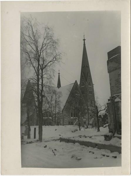 Финская война. Кирха святой Марии Магдалины, 1939 год, г. Койвисто. Кирха построена в 1902–1904 годах по проекту архитектора Йозефа Стенбека. 1 октября 1948 года город был переименован в Приморск.