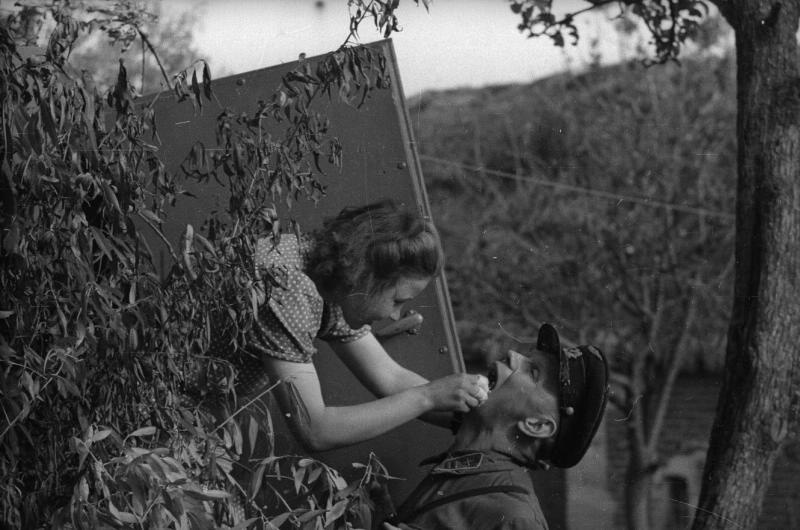 Девушка и военный, 1941 - 1943. Видео «Георгий Петрусов» с этой фотографией.