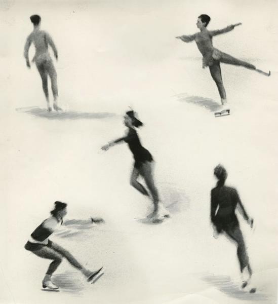 Фигуристки, 1980-е. Выставка «Чудеса на льду. Искусство и спорт» с этой фотографией.
