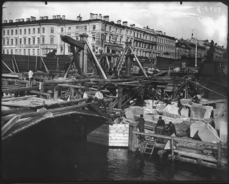 Перестройка Аничкова моста, 1907 год, г. Санкт-Петербург
