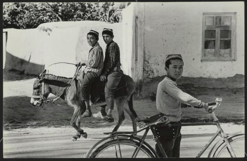 Ребята. Встреча на дороге, 1954 год, Узбекская ССР. Выставка «15 лучших фотографий Виктора Руйковича» с этой фотографией.