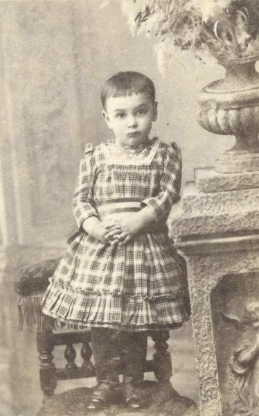 Портрет маленькой короткостриженной девочки в клетчатом платье, 1893 год, Полтавская губ., г. Кременчуг