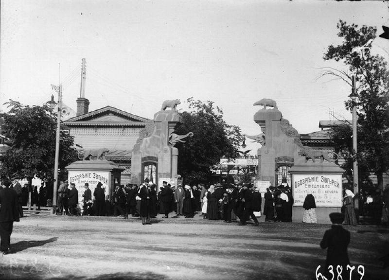 Публика у входа в Зоосад в день его 50-летия, 1915 год, г. Петроград