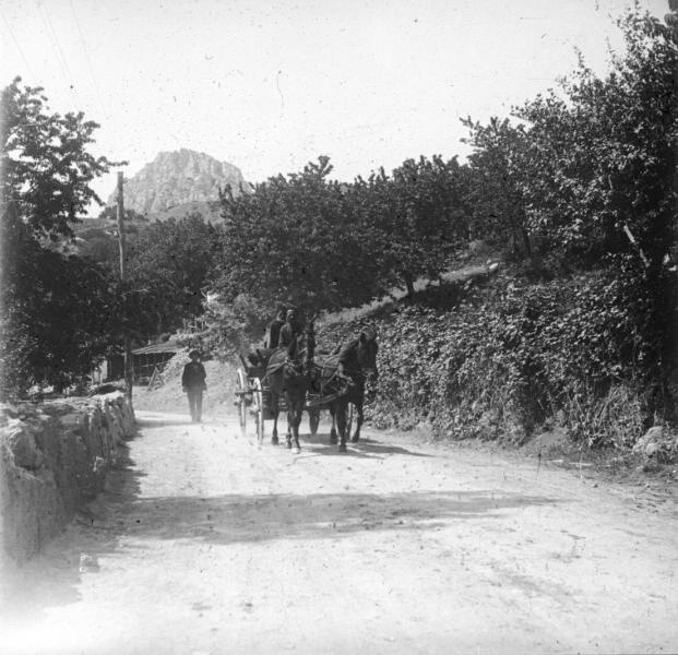 Повозка на горной дороге, 1910-е, Крымский п-ов