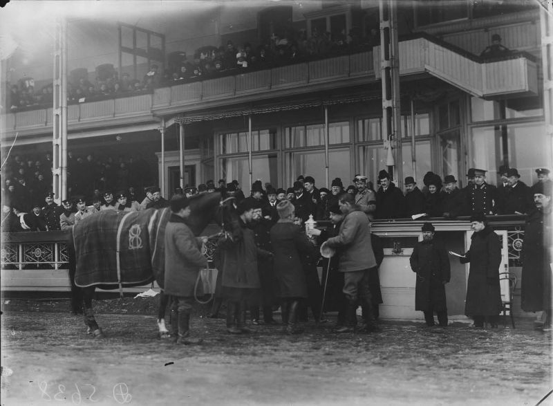 Вручение императорского приза – кубка за победу в бегах на Семеновском плаце, 1913 год, г. Санкт-Петербург