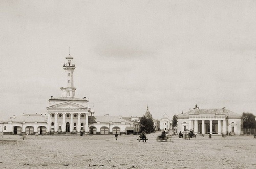 Пожарная каланча и Гауптвахта, 1880 - 1899, Костромская губ., г. Кострома, Сусанинская пл.