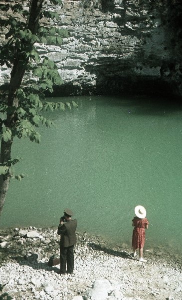 Озеро Рица. Голубое озеро, 1952 год, Абхазская АССР. Выставка «Абхазия» с этой фотографией.&nbsp;