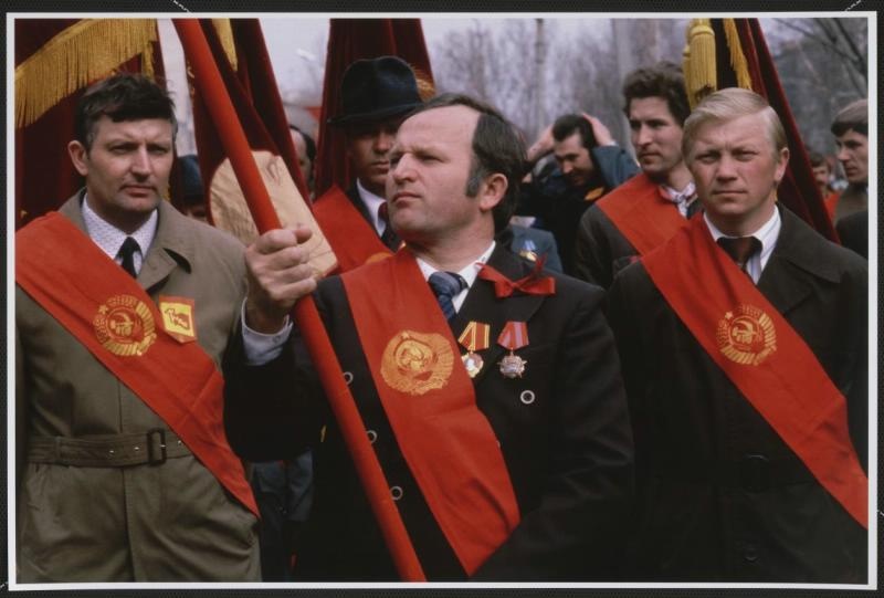 Орденоносцы во время демонстрации, 1981 год