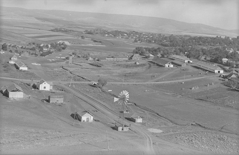 Сельский пейзаж с воздуха, 1960 год, Украинская ССР, Черновицкая обл.