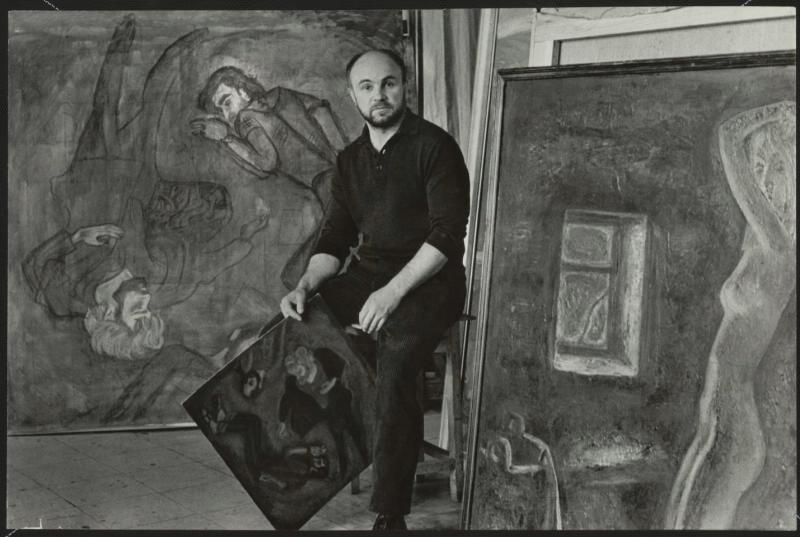 Художник Виктор Попков, 1973 год, г. Москва. &nbsp;Выставка «Портреты Виктора Руйковича» с этой фотографией.