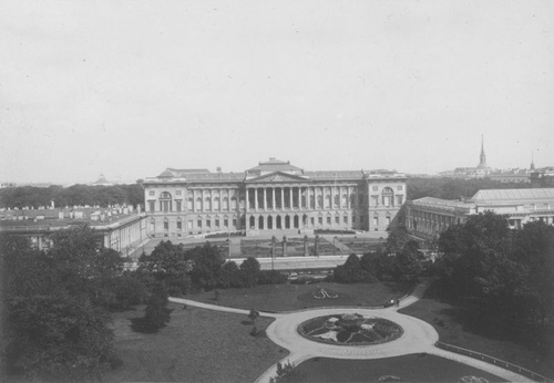 Вид на Русский музей императора Александра III со стороны сквера, 1910-е, г. Санкт-Петербург