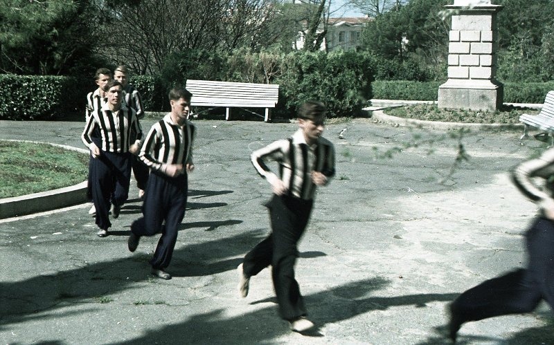 Тренировка футбольной команды «Шахтер», 1952 год, г. Сочи