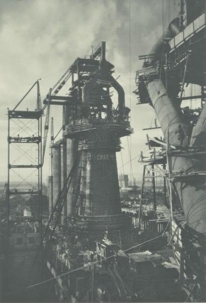Строительство домны на Магнитогорском металлургическом комбинате, 1931 год, Уральская обл.