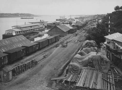 Грузовые и пассажирские пристани на реке Волга, 1913 год, Костромская губ., г. Кинешма